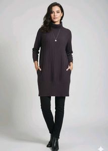 Elegant Brown Knit Dress