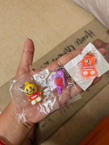 Cute Keychain Set - Smiley, Ice Cream &amp; Bear