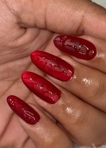 Red Cat Eye Gel Nails