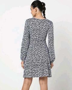 Stylish Printed V-Neck Mini Dress LR-89
