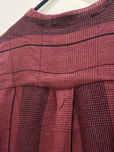 Maroon plaid shirt-top