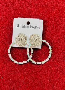 Fashionable Crystal Hoop Earrings newwdtag