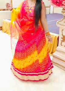 Bandhni Pink Lehenga