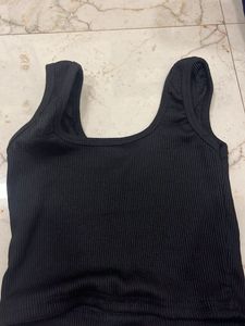 Black Ribbed Tank Top