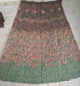Embroidered lehenga with blouse and dupatta