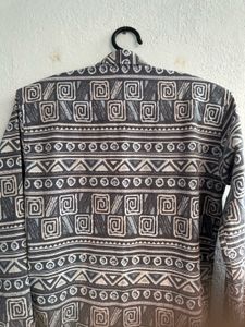 Geometric Print Button-Down Shirt