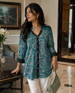 Boho Paisley Print Tunic Top