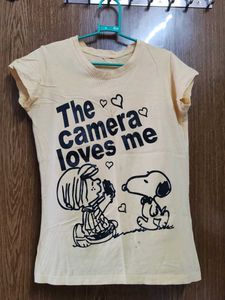 Yellow Snoopy "The Camera Loves Me" T-Shirt