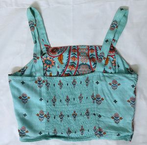 Indo-Western Print Crop Top (S)