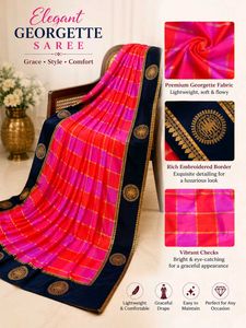Lightweight Checked Saree with Border