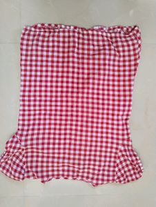 Red Color Checked top With Elastic