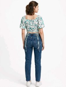 Floral Ruched Crop Top