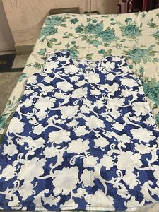 Blue & White Floral Sleeveless Top