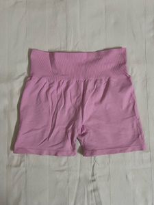 Pink High-Waisted Workout Shorts