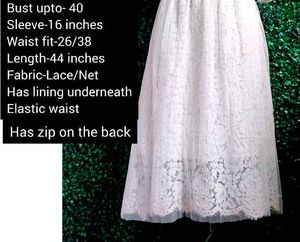 Imported|Elegant White Lace|Mesh|Net Dress
