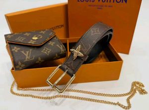 belt n wallet cum sling set lv gucci ysl