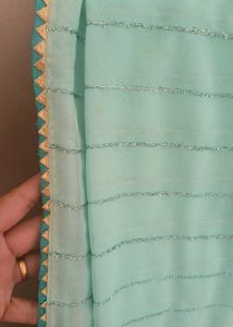sky blue saree