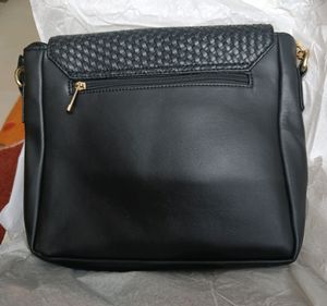 Avon Leather Sling bag - Black with golden