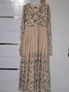 Elegant Floral Anarkali Dress with Dupatta