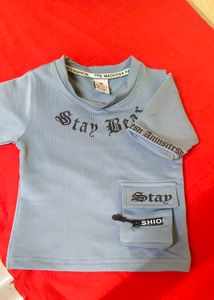 Baby Girls Light Blue "Stay Beat" Top