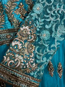Elegant Teal Embroidered Anarkali Dress