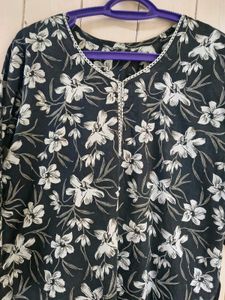 🖤 Pure cotton Floral Short Kurti 🔥