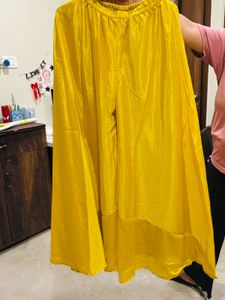 Vibrant Yellow Embroidered shrara set