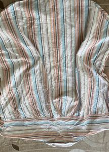 Striped Short Sleeve Button-Up Shirt