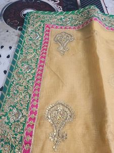 Elegant Yellow Embroidered Saree