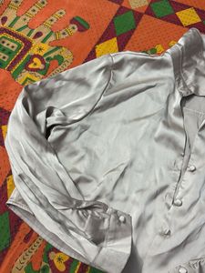 Silky Grey Crop Top