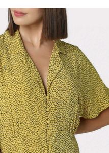 Yellow Print Mini Dress
