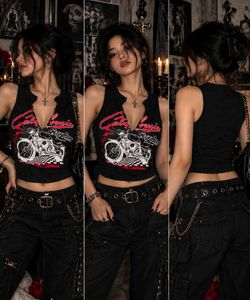 8410. Goth Motorcycle Graphic Tank Top