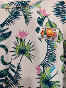 Tropical Print Long Sleeve Top