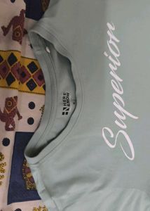 Mint Green Graphic Men's T-Shirt ( M) size
