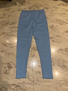 Light Blue Textured Leggings