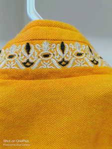 Boys Yellow Embroidered Jacket