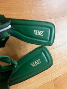 Zara Green Jewel Bow Heels