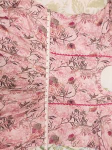 Pink Floral Print Kurta
