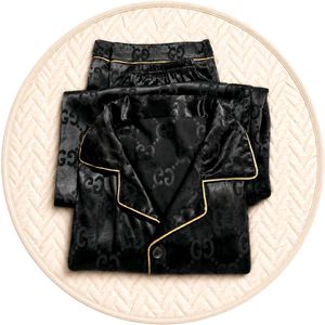 Black Satin Pajama Set