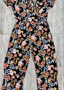 Floral Print Wide Leg Jumpsuit