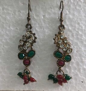 Exquisite Pair of Indian Jhumka Earrings