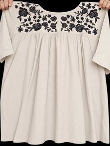 Embroidered Beige Top