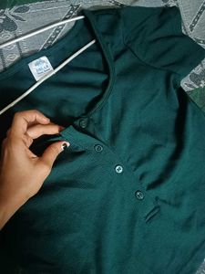 Stylish Green Henley Top
