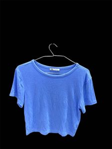 Zara Blue Cropped Tee