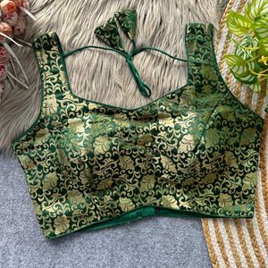 Designer Black &amp; Gold Brocade Blouse