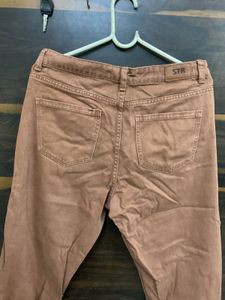 Cropped Brown Denim Jeans