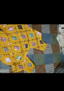 Yellow Kurti with Mirror Work