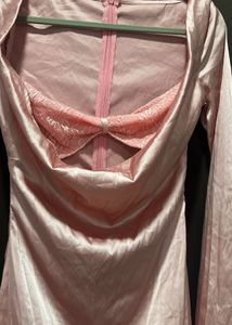 Satin Pink Mini Dress