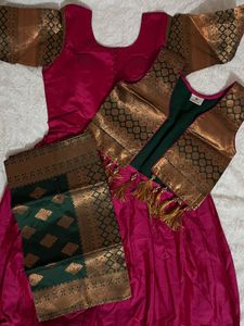 Elegant Pink & Green traditional wear set