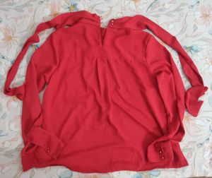 Elegant Red Long Sleeve Top